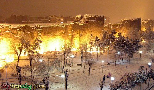 Diyarbakır Walls at night in winter,diyarbakir,walls,night,winter,turkey
