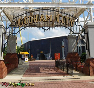 gotham city entrance,six flags america,gotham city