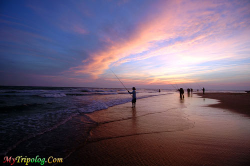 Fishing men on Hatteras Island,hatteras,beach,sunset