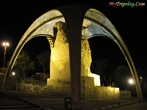 burial mound in Alaaddin Hill Konya,turkey,historical place,night