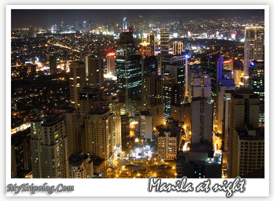 Manila at night postcard by ChaOs,manila,city at night,philippines