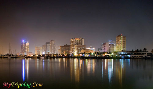 manila skyline at night,manila,manila bay,philippines