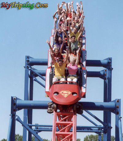 Mind Eraser Peak Point of Superman Roller Coaster at SFA,sfa,superman,roller coaster,peak point