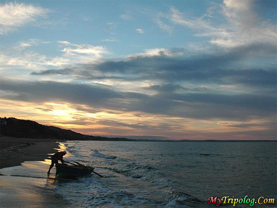 sunset in sinop,lonely,boatman,beach,turkey,landscape