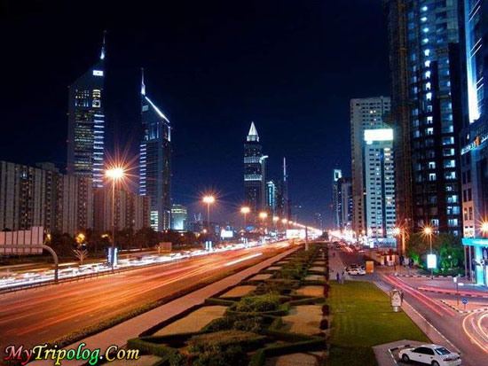 Dubai+buildings+at+night
