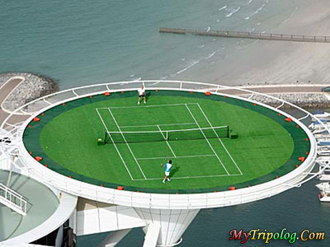 tennis on burj al arab hotel dubai,tennis,burj al arab,dubai,uae,emirates