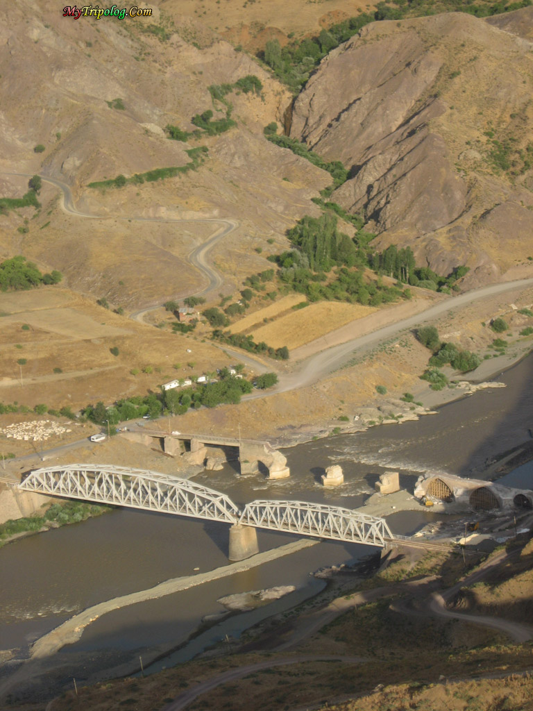 bridges in palu,murat river,palu castle,elazig,turkey,eastern anatolia