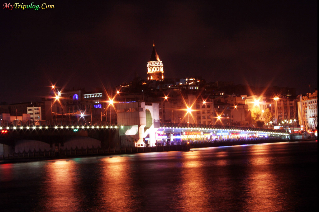 galata koprusu,galata tower,istanbul at night,turkey,galata kulesi,galata bridge