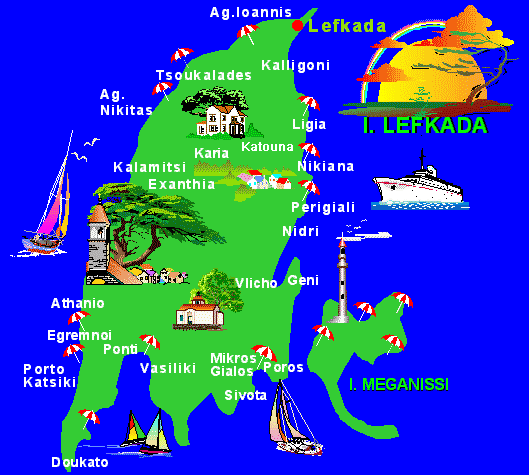 mapa nidri lefkada Lefkada island map, greece – Travel Around The World – Vacation  mapa nidri lefkada