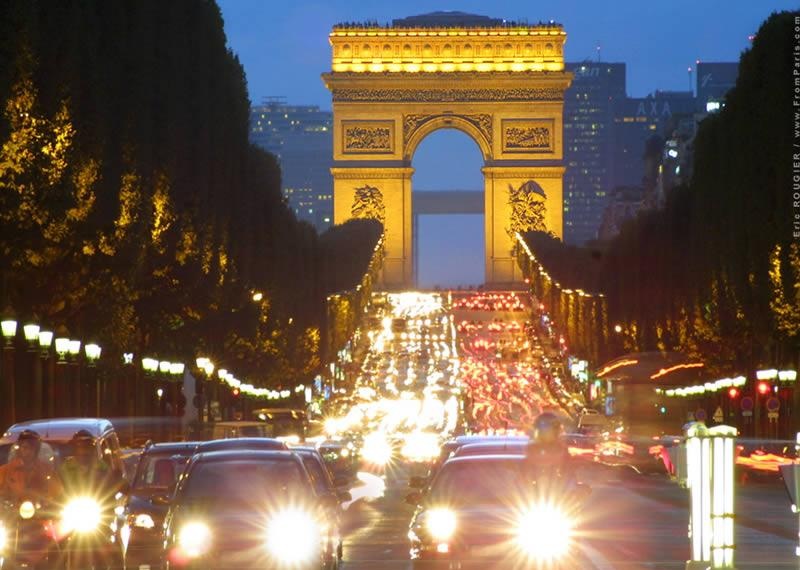 paris at night backgrounds. Avenue Daumesnil in Paris.