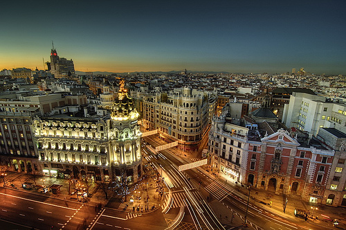 madrid skylight at night