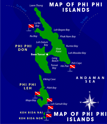 The only inhabited island of Koh Phi Phi Don consists of very fine limestone