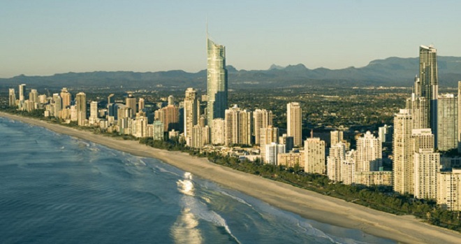 brisbane gold coast map. At about 130 km from Brisbane