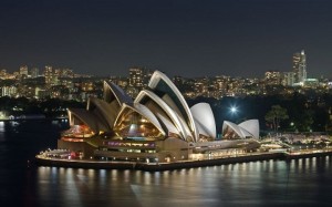 Sydney city lights at night