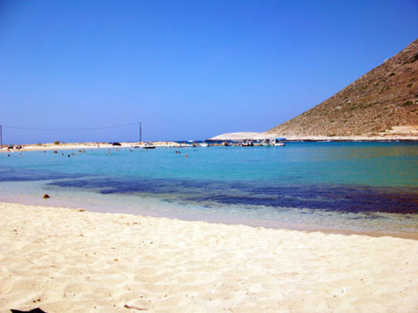 sandy crete island beaches and blue water