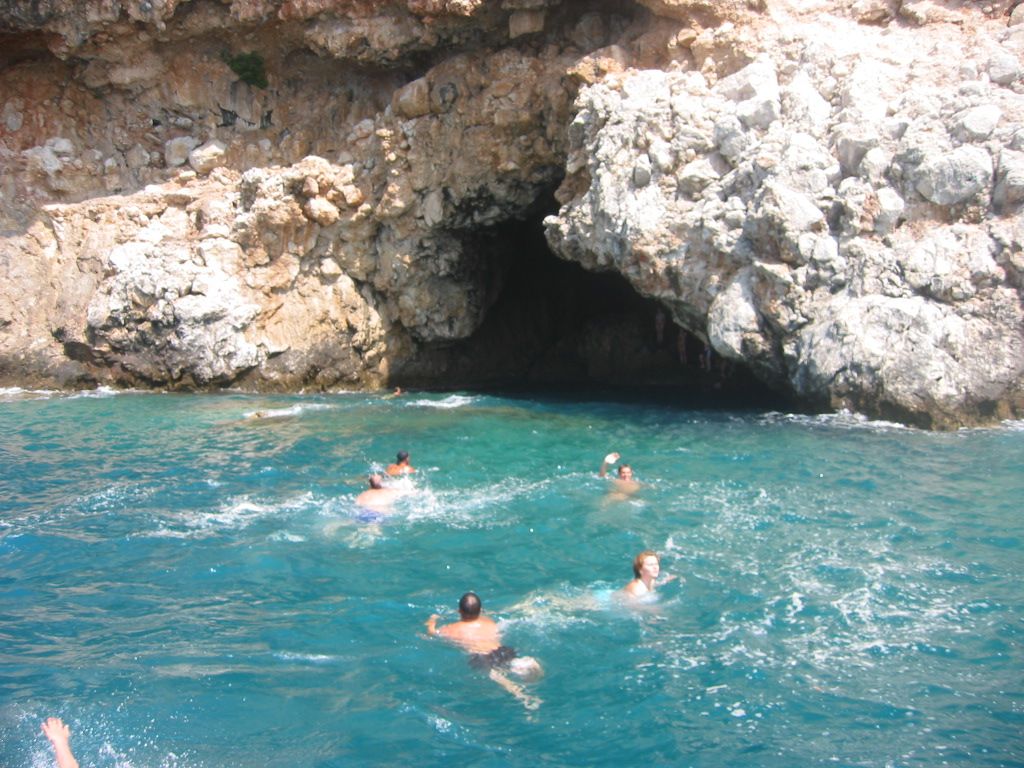 turquoise water and caves of Alanya
