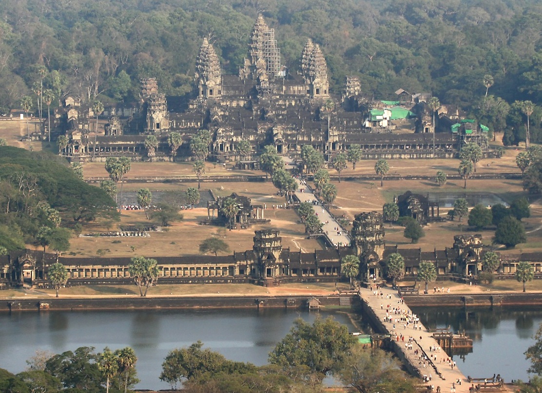 Angkor Wat Aerial Picture, Largest Religous Structure In The World