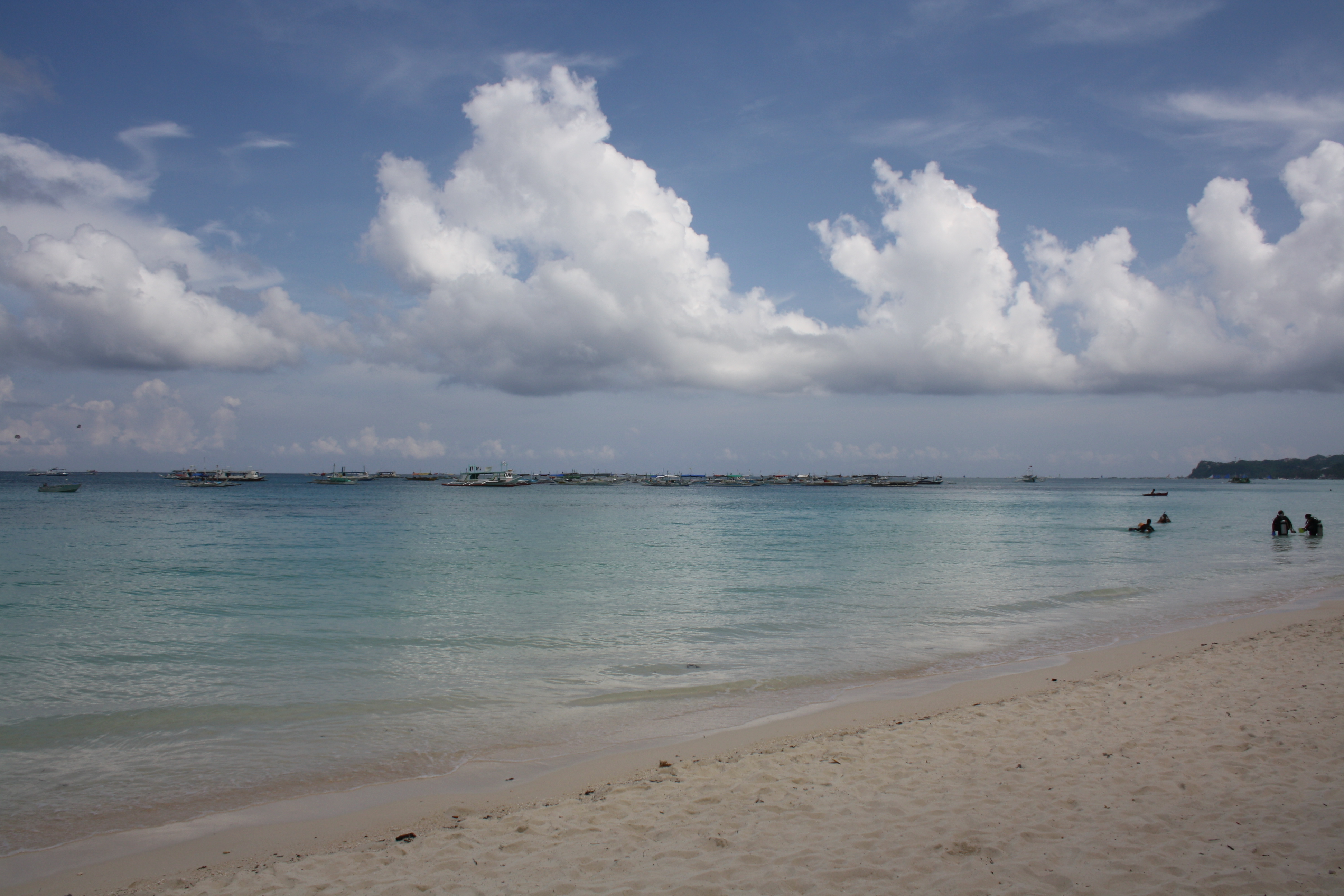 Boracay sandy beach and crystal water, Philippines