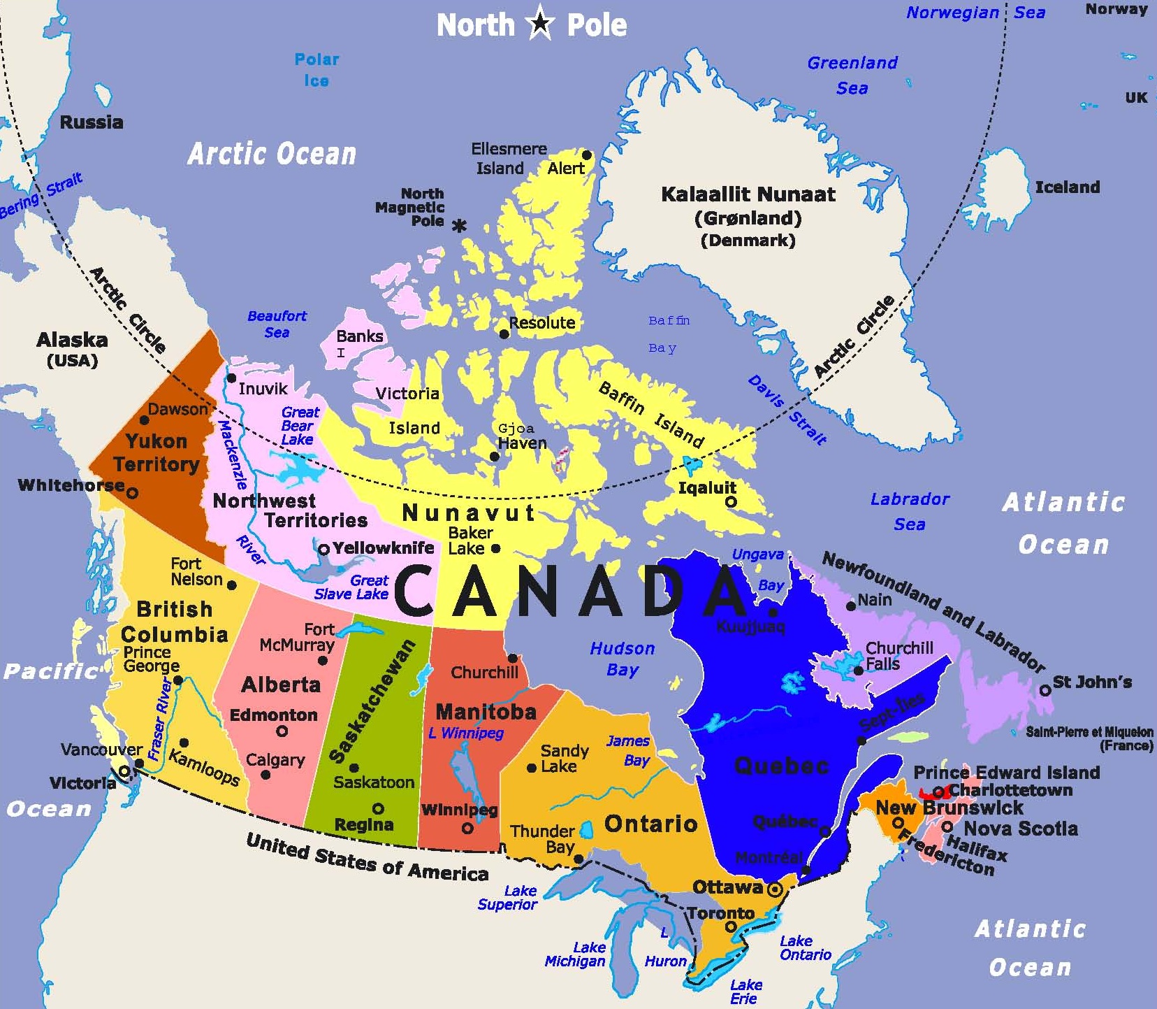 Detailed Canadian Map Detailed Canadian Map