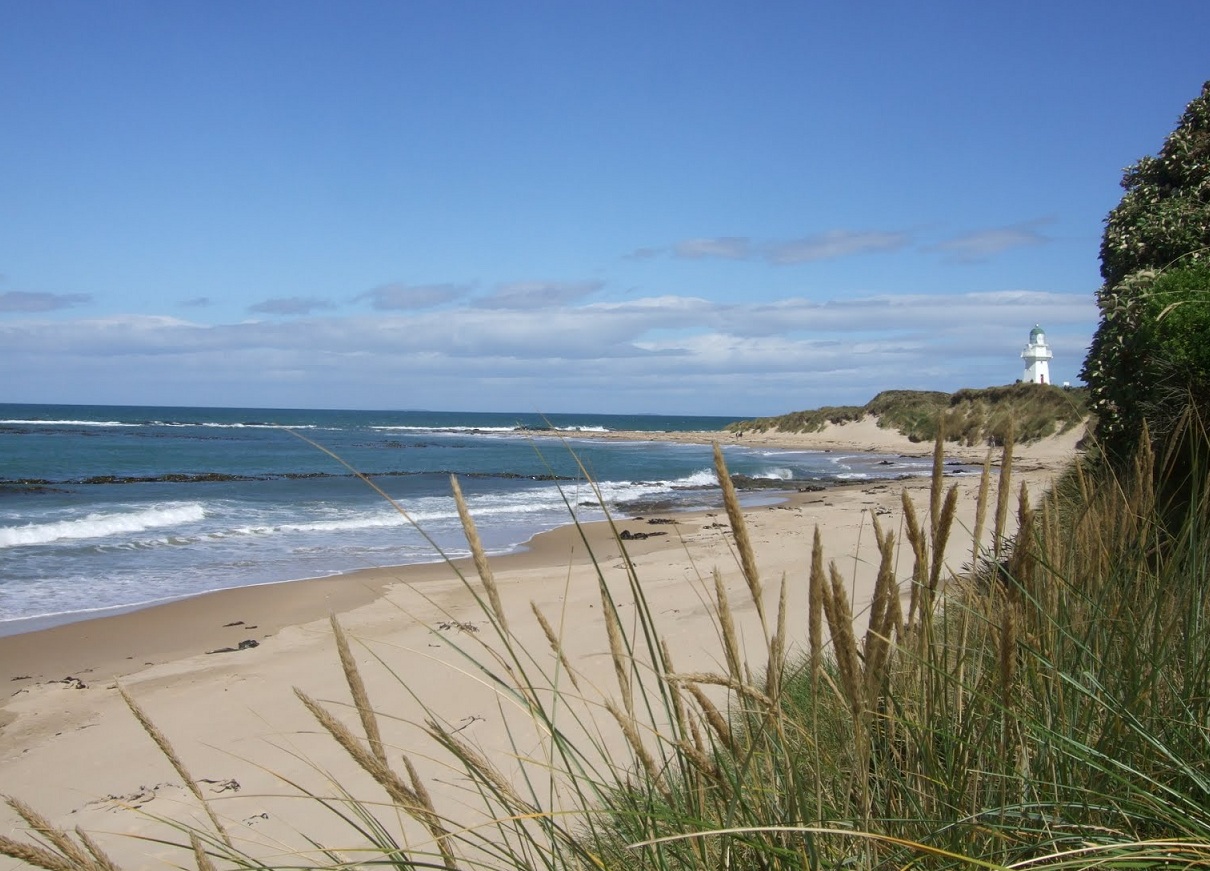 Lonely beach Autumn time, New Zealand