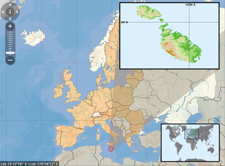 where is Malta islands on world map