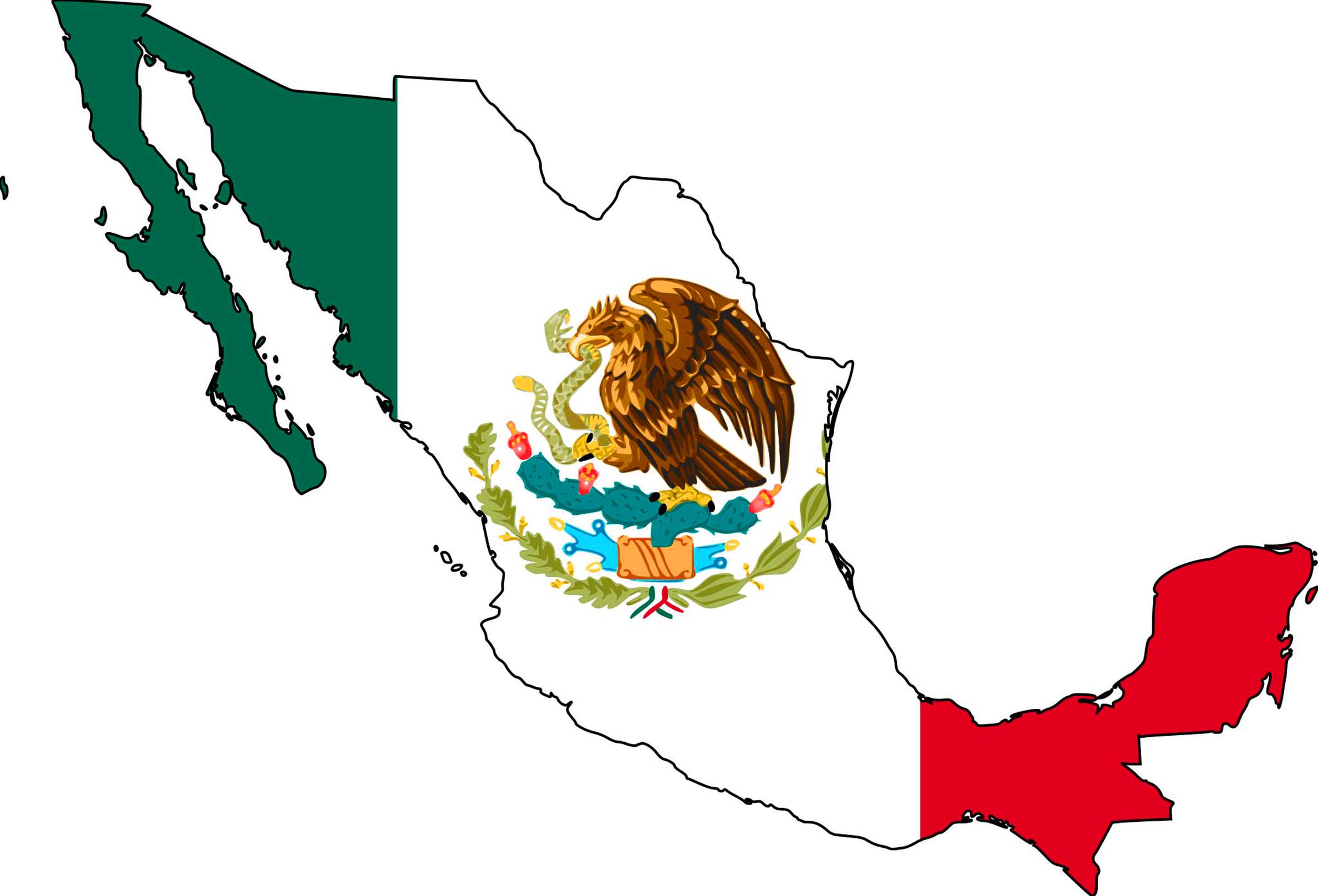 The Largest, Most Detailed Mexico Map and Flag – Travel Around The