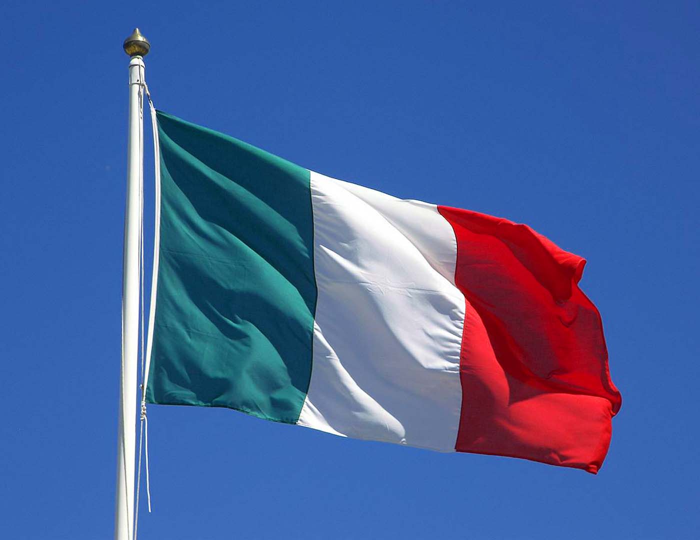 big size italian flag waving in the air – Travel Around ...
