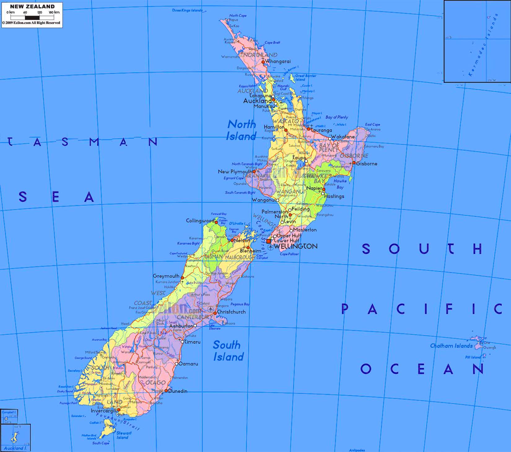 Check spelling or type a new query. New Zealand Maps . detailed political map of new zealand - Travel Around The ...
