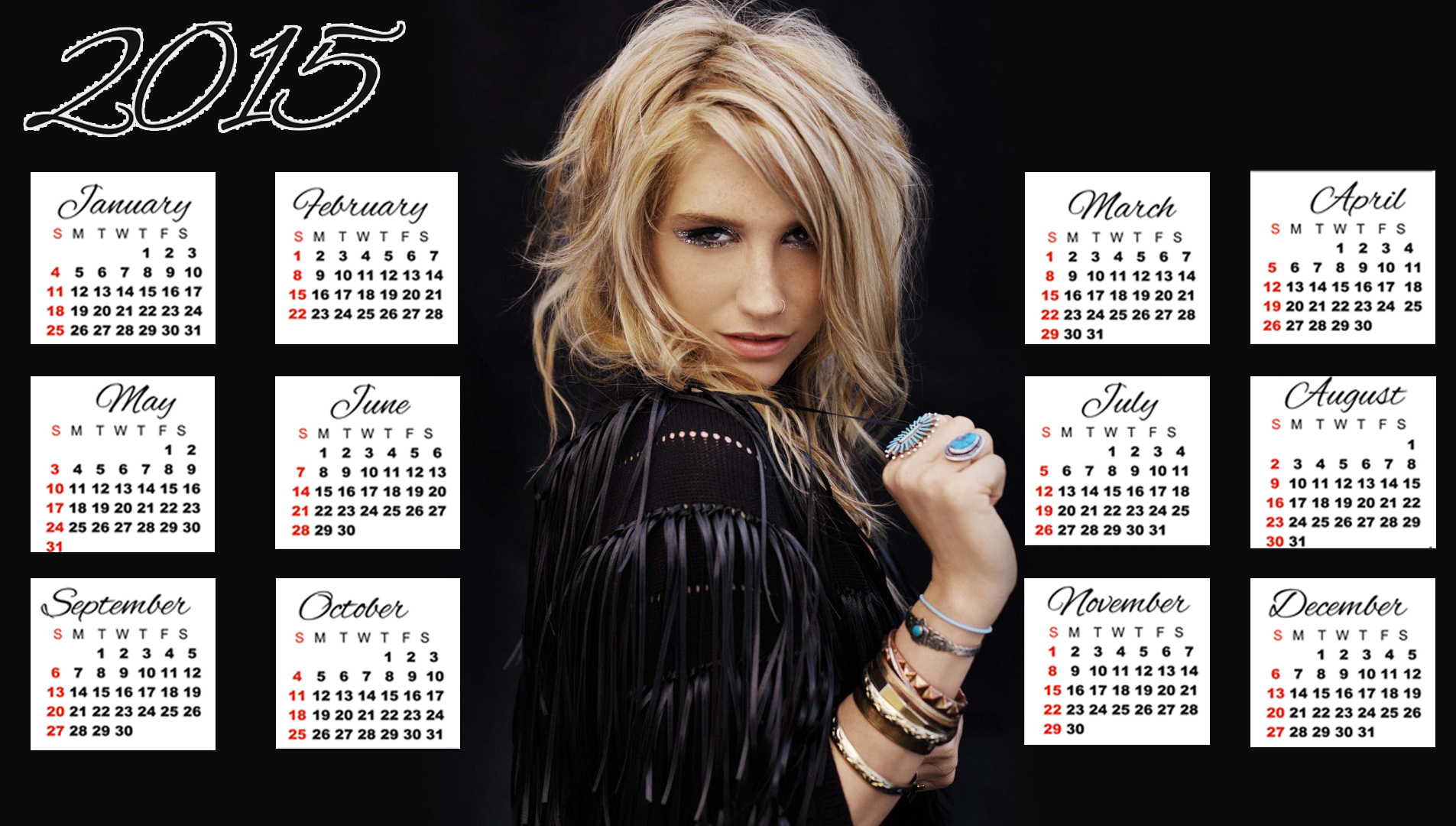kesha hair style wallpaper calendar 2015