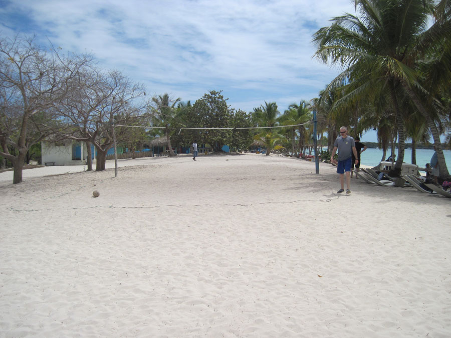 beach volleyball court on catalina island