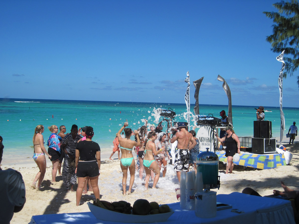 foam party on nirvana beach punta cana