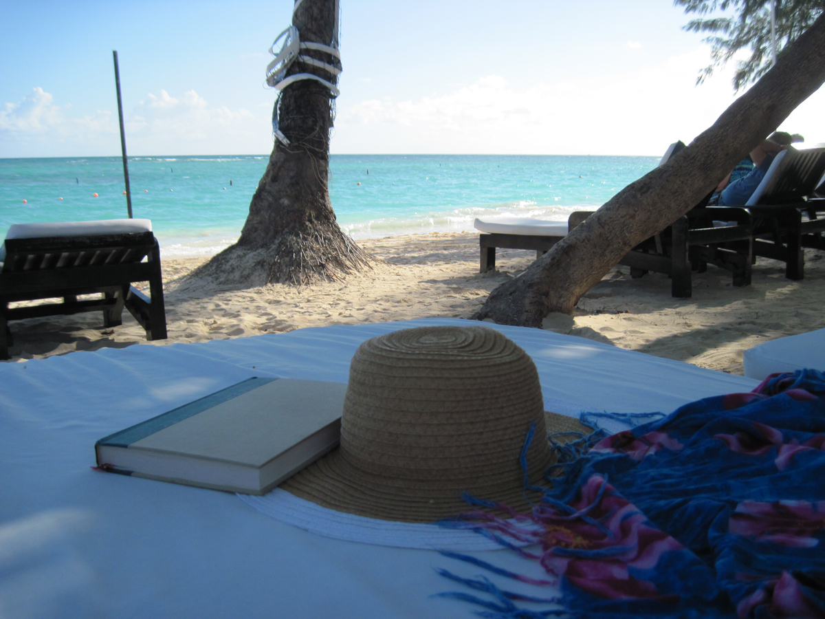 sea sand sun bed book hat punta cana