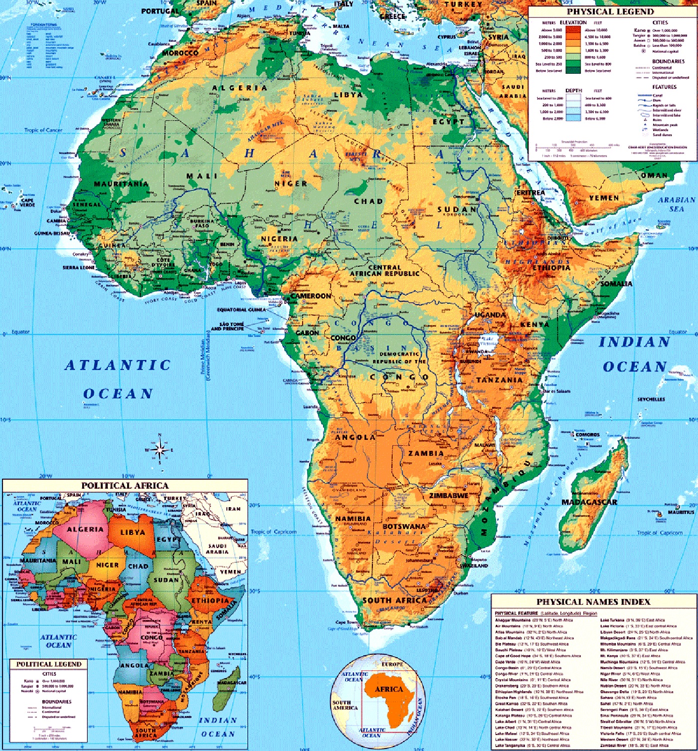 Maps Of African Continent Countries Capitals And Flags Travel