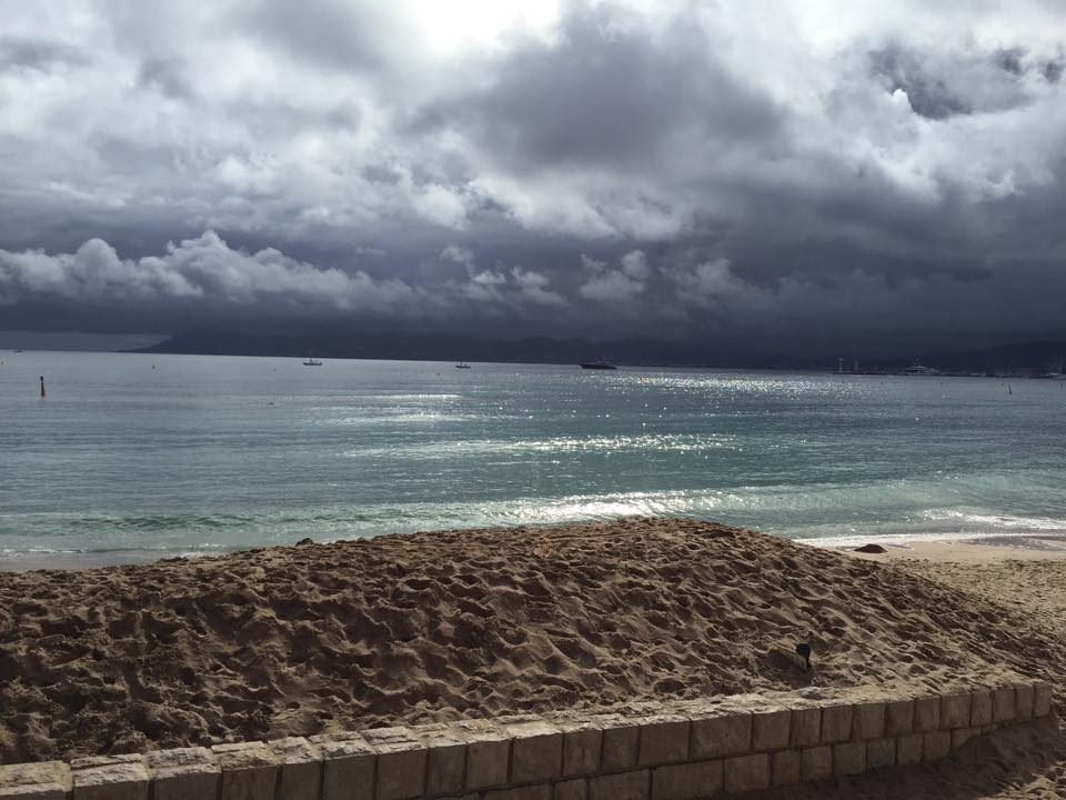 clouds and beach in France, Cannes