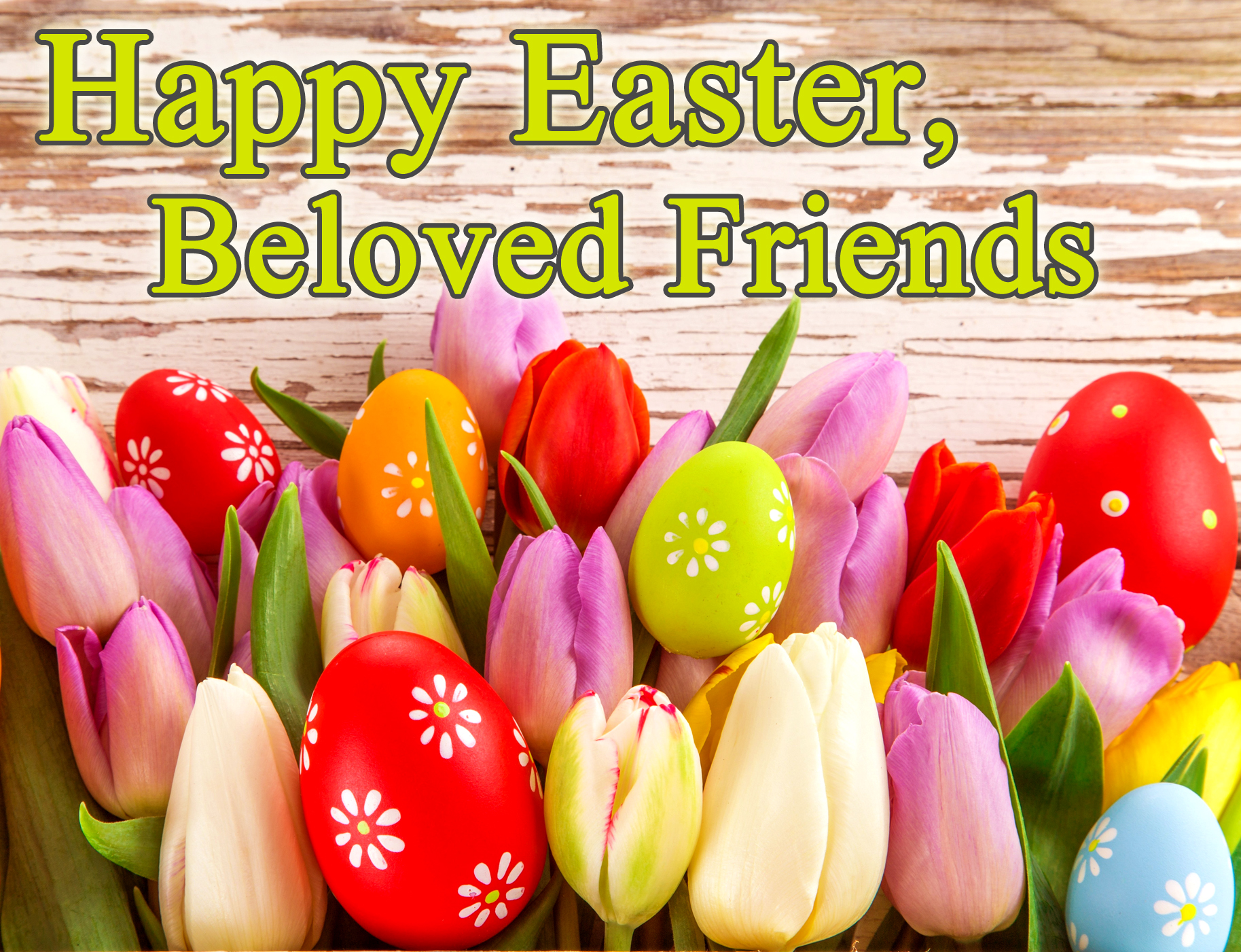 happy easter greeting card for friends