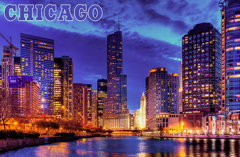 chicago city lights at night top us cities