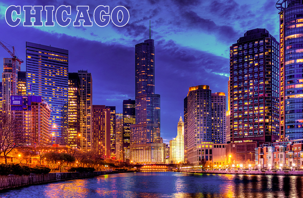 chicago city lights at night top us cities