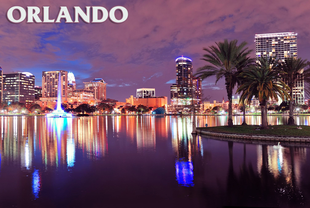 orlando city at night