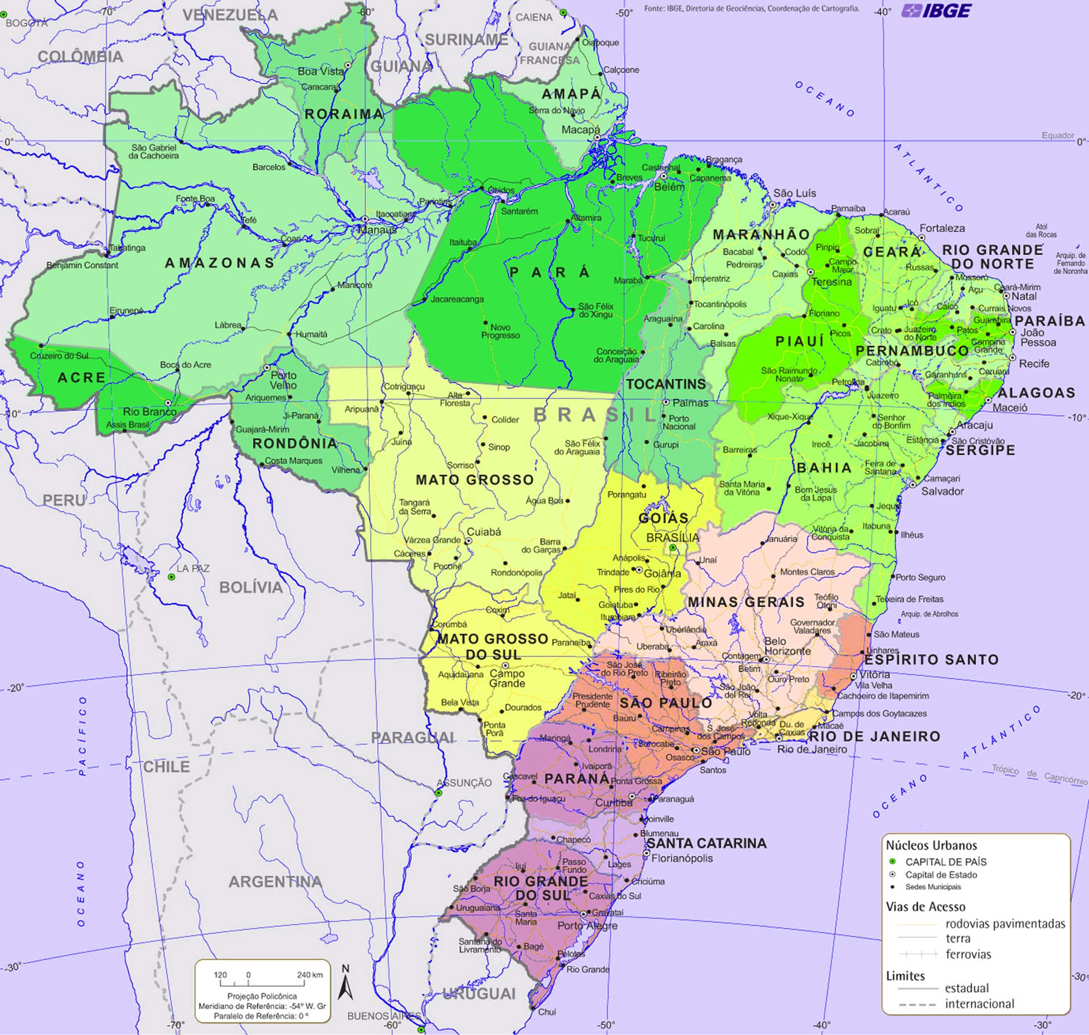 Printable Brazil Map For Kids