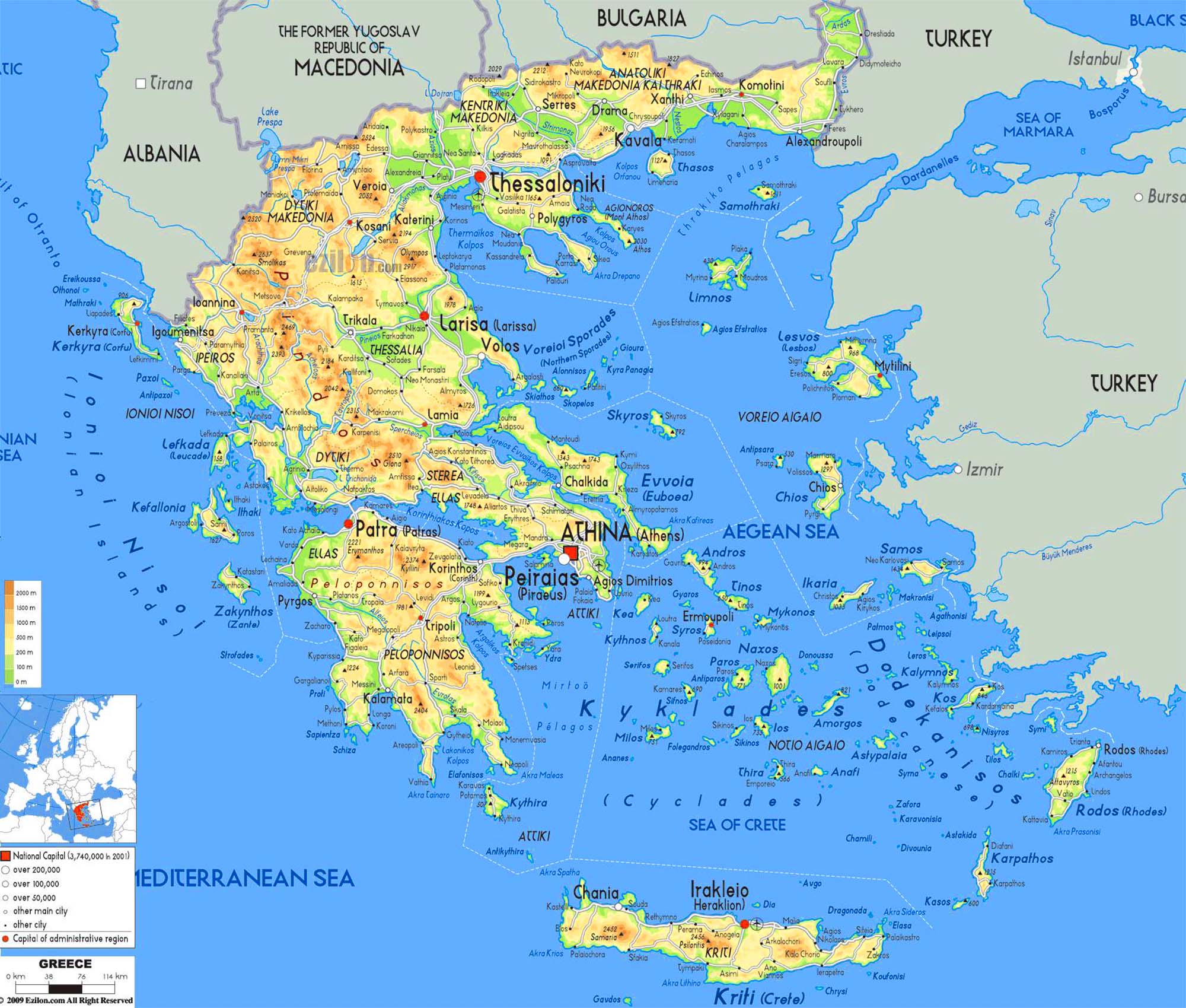 greek islands to visit map