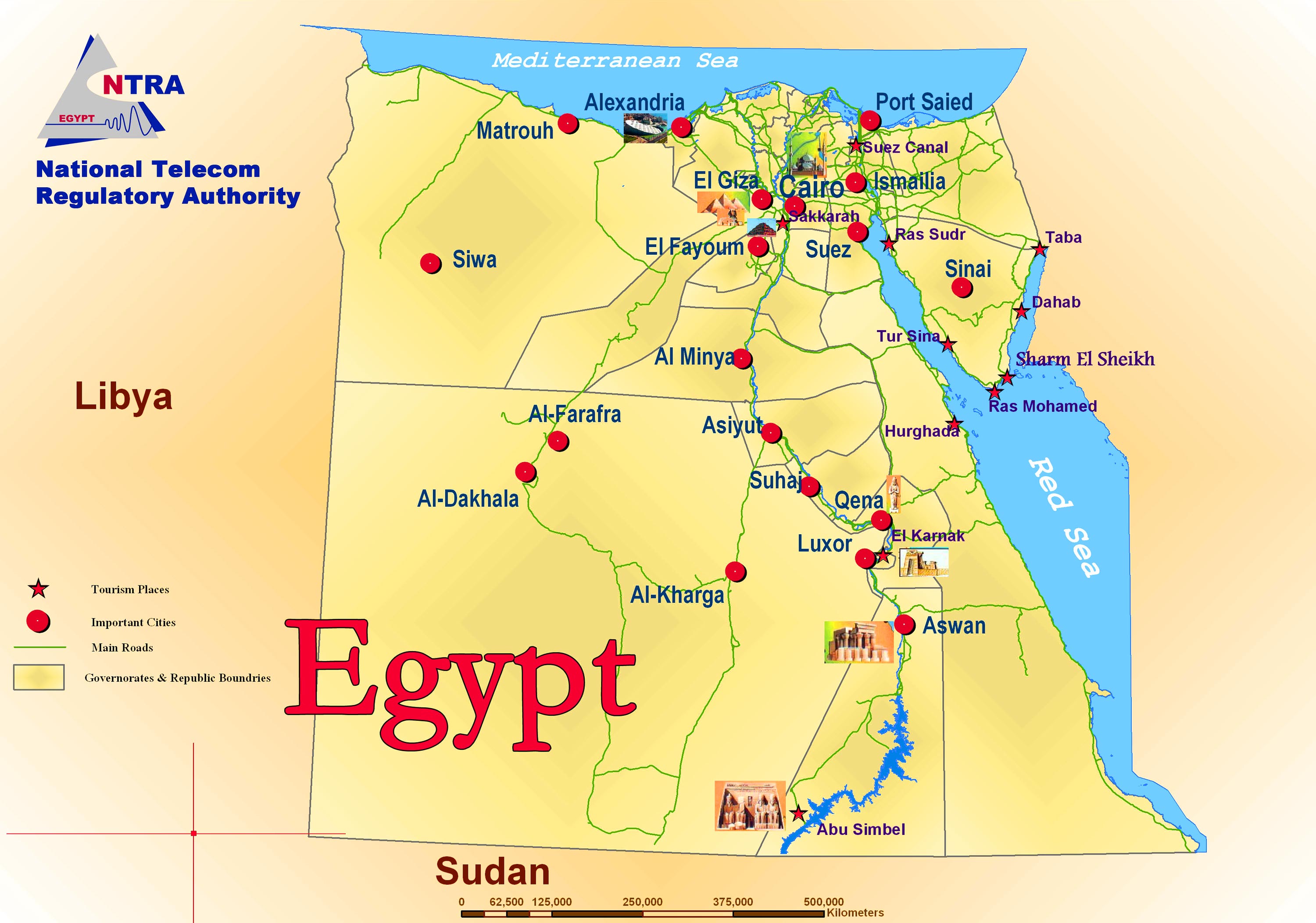 egypt tourist map