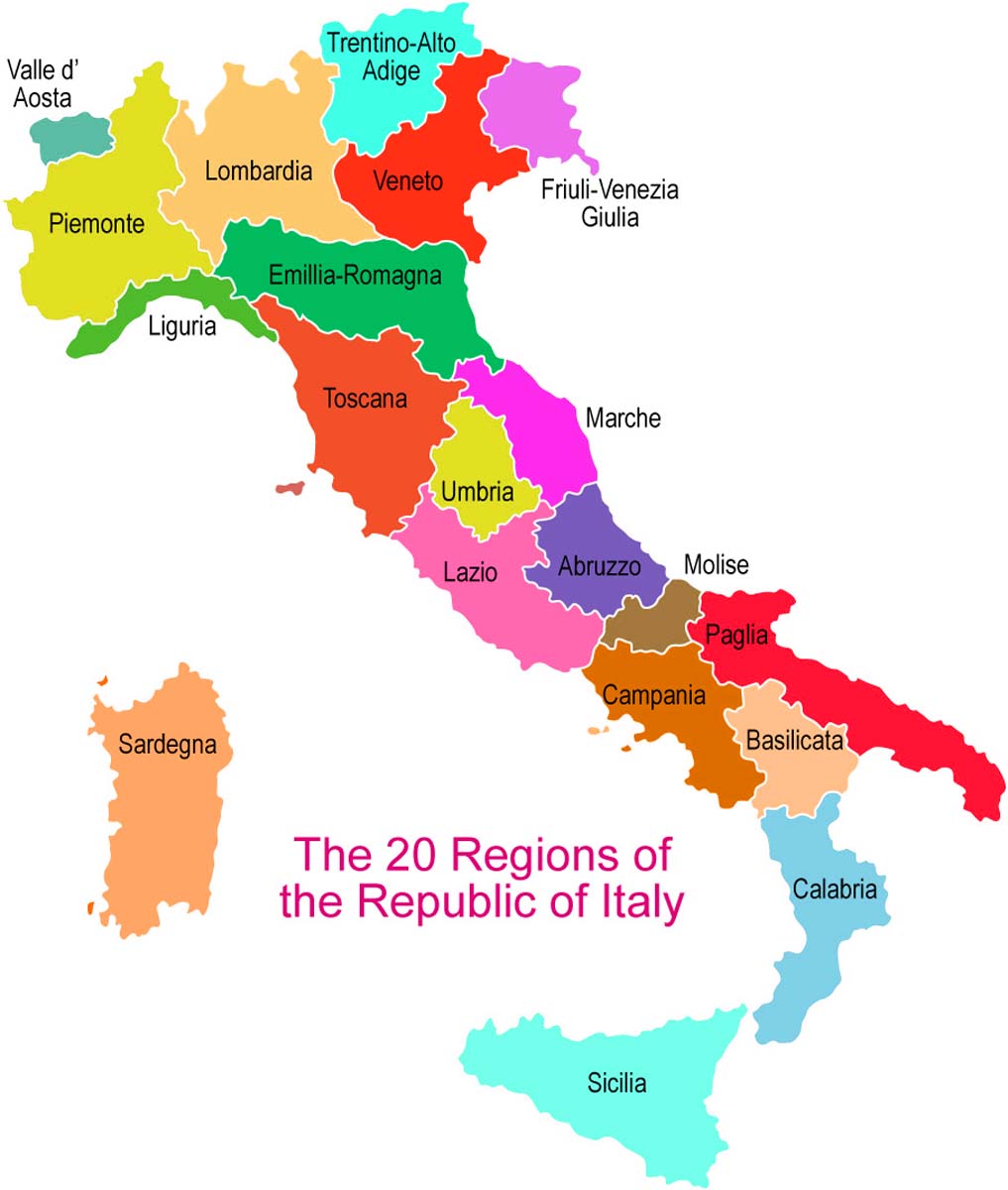 Arriba 99+ Foto Mapa De Italia Y Sus Regiones El último