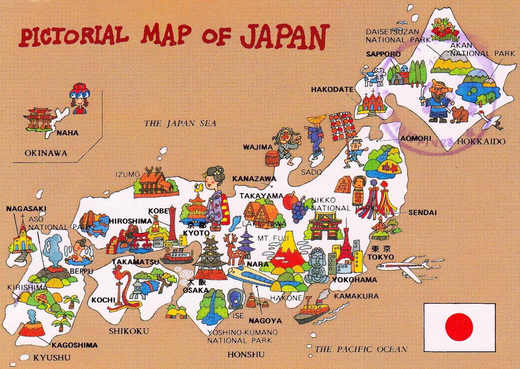 map of japan tourist spots